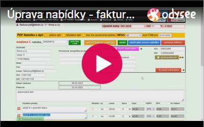 Úprava nabídky - faktura z nabídky - faktura-pdf.cz 